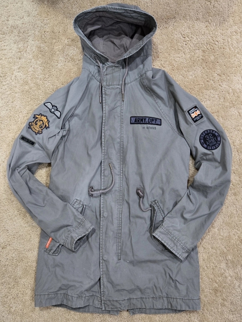 Superdry Rookie Edition Military Issue Men's Full Zip Hooded Jacket Size Medium